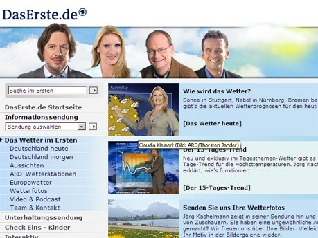 Screenshot: http://www.daserste.de/wetter/