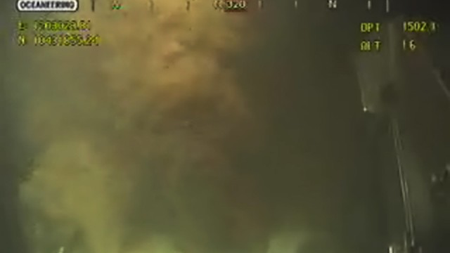 A frame grab, taken from a BP live video feed, during the 'top kill' procedure to stop the flow of oil from the Gulf of Mexico oil well