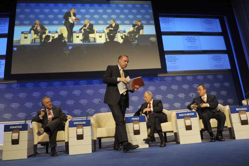 Turkey's Prime Minister Erdogan storms out of a debate on the Middle East at the World Economic Forum in Davos