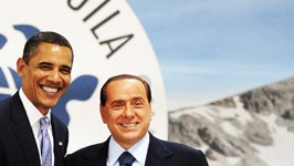 US-Präsident Barack Obama und italiens Premier Silvio Berlusconi, AP