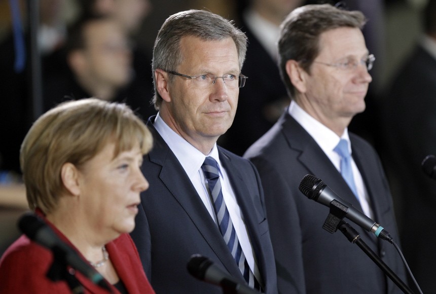 Angela Merkel, Guido Westerwelle, Christian Wulff
