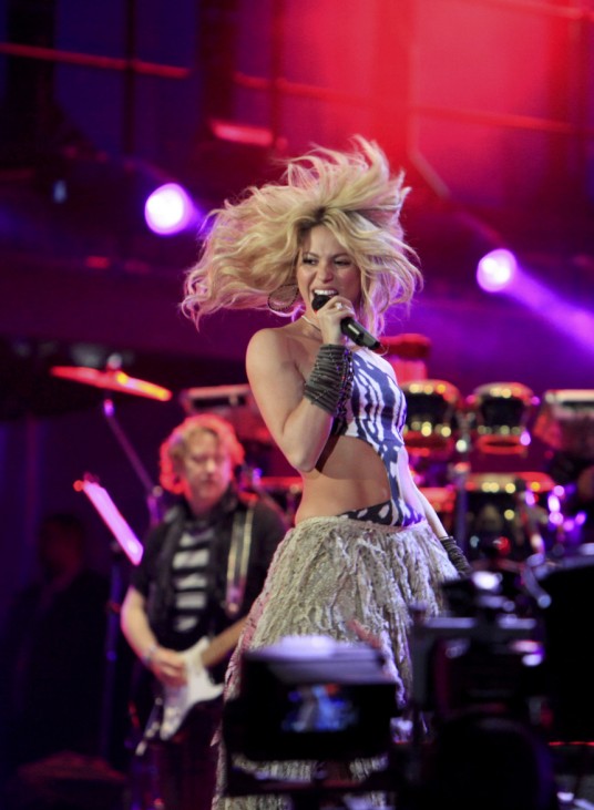 Singer Shakira performs during the opening concert for the 2010 World Cup at the Orlando Stadium in Soweto