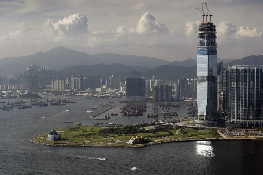 Bauarbeiten am künftig höchsten Hochhaus Hongkongs