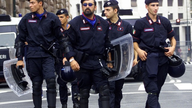 Italienische Polizei in Genua