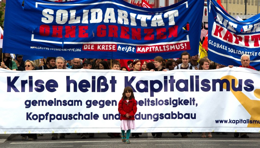 Proteste gegen Sozialabbau in Berlin