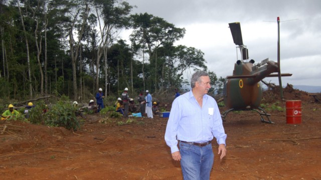 Handout photo of Sundance Resources Non Executive Director Ken Talbot walking during a site visit in Cameroon