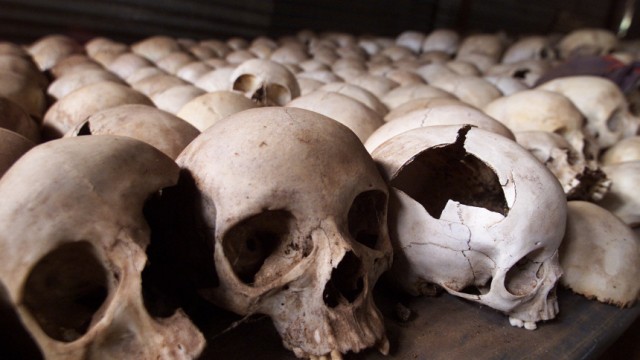 Totenschädel in einer der Völkermord-Gedenkstätten Ruandas