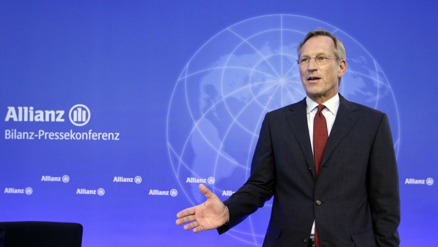 Michael Diekmann, CEO of Europe's biggest insurer Allianz, gestures before company's annual news conference in Munich