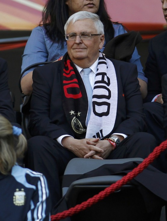 President of DFB Zwanziger waits before the 2010 World Cup quarter-final soccer match between Argentina and Germany at Green Point stadium in Cape Town