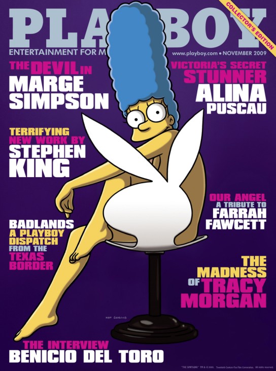 Handout of Marge Simpson on the cover of the Playboy November issue