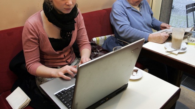 Internet und Hirnforschung: Frau am Laptop: Das menschliche Gehirn ist vom Internet überfordert, behauptet der US-Autor Nicholas Carr.