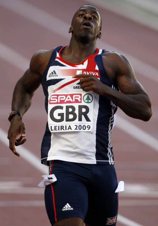 Britain's Chambers competes in 200 meters at the European Team Championship in Leiria