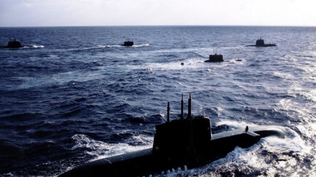 NEW DOLPHIN CLASS SUBMARINE UNDER ESCORT IN ISRAELI WATERS AS ARRIVES IN ISRAEL FROM GERMANY