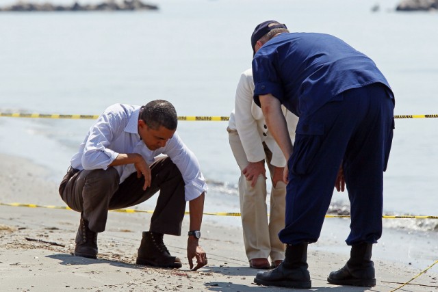 President Obama Tours Oil Spill Area In Gulf
