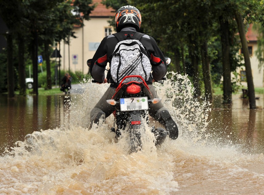 Überflutung nach Starkregen in Sachsen