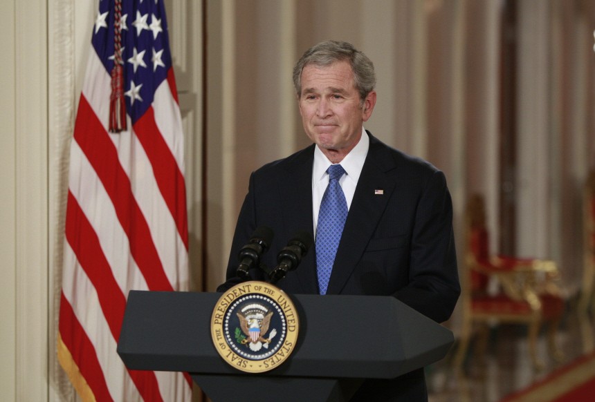 U.S. President George W. Bush during his final primetime speech at the White House in Washington