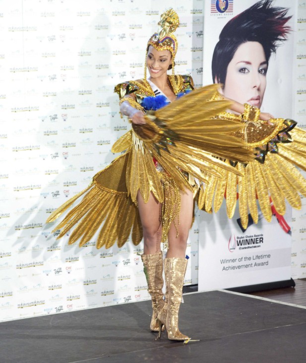 Miss U.S. Virgin Islands 2010 Janeisha John poses during the Miss Universe national costume event in Las Vegas