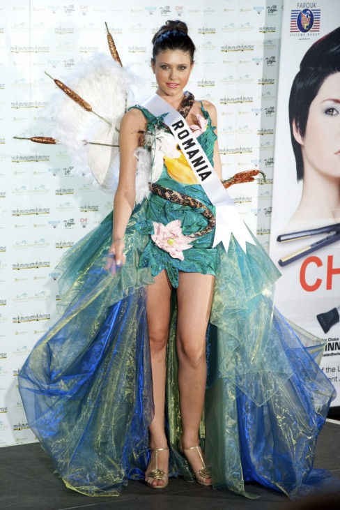 Miss Romania 2010 Oana Paveluc poses during the Miss Universe national costume event in Las Vegas