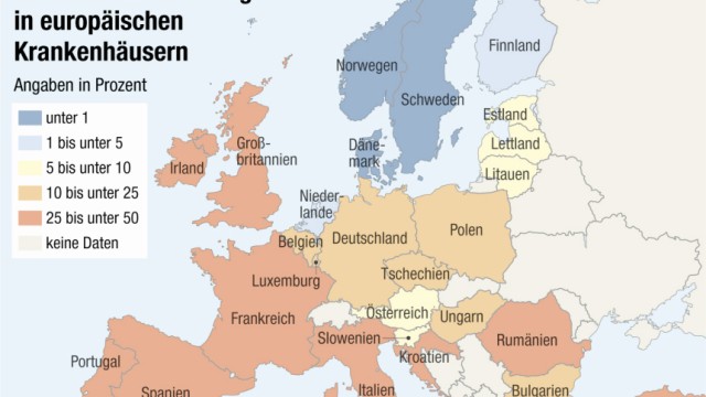 Grafik resistente Keime in Europa