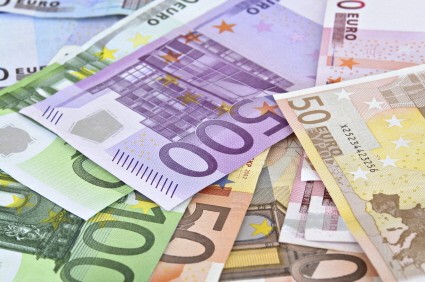 Große Euro-Scheine durcheinander