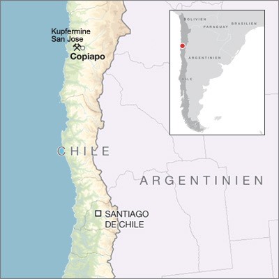 Chile - Minenunglück von Mine San Jose bei Copiapo, mit Mine