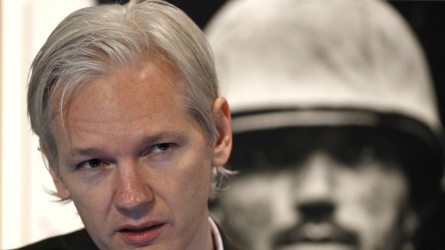 Wikileaks founder Julian Assange speaks a news conference at the Frontline Club in central London