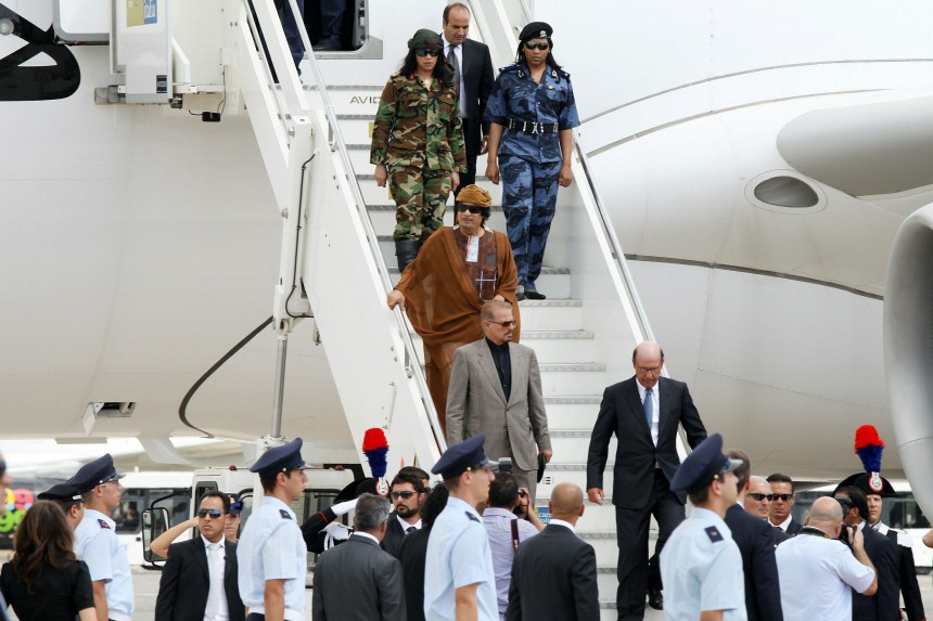 Libyan Leader Muammar Gaddafi Official Visit In Rome
