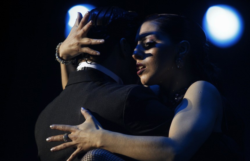 Tango dancers Leonardo Luizaga and Pablo Luizaga of Argentina compete in eighth edition of the Tango Dance World Championship in Buenos Aires