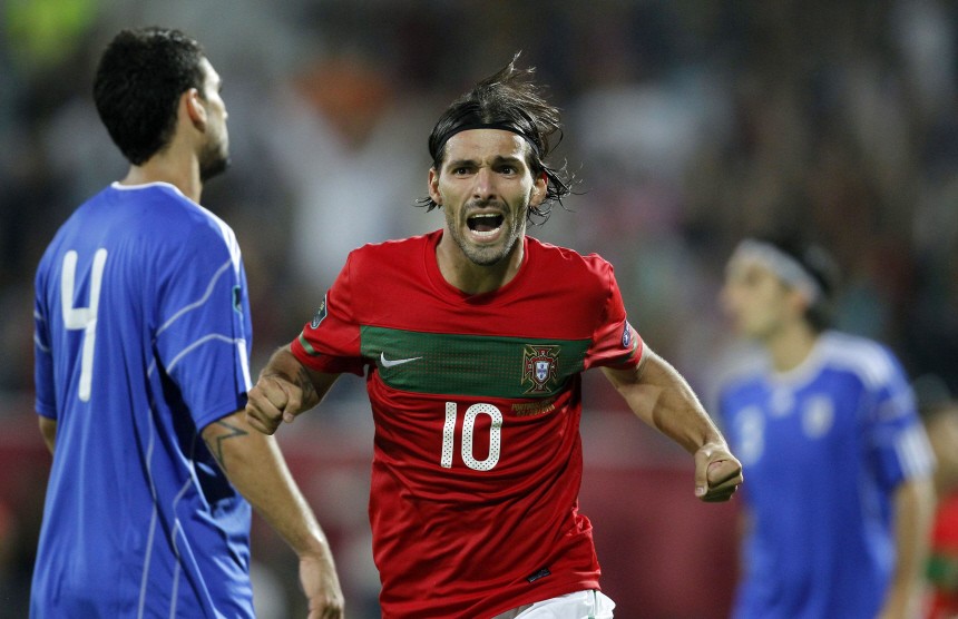 Portugal's Danny celebrates his goal against Cyprus