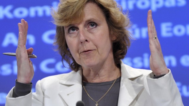 European climate commissioner Hedegaard speaks at a news conference at the EC headquarters in Brussels
