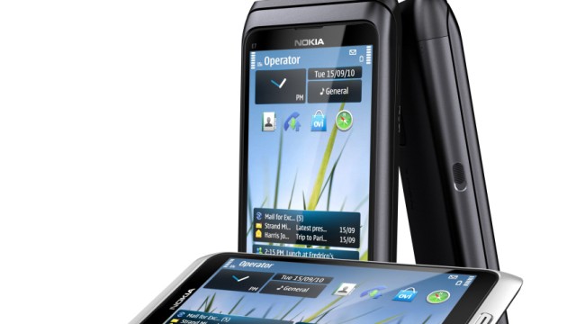 The new Nokia E7 smartphone is seen in this handout photograph released in London
