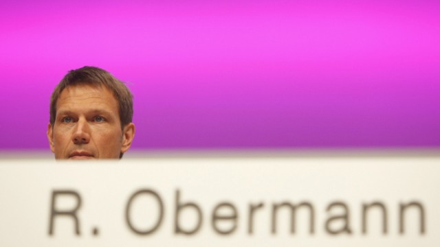 Deutsche Telekom AG CEO Obermann poses during the general meeting in Cologne
