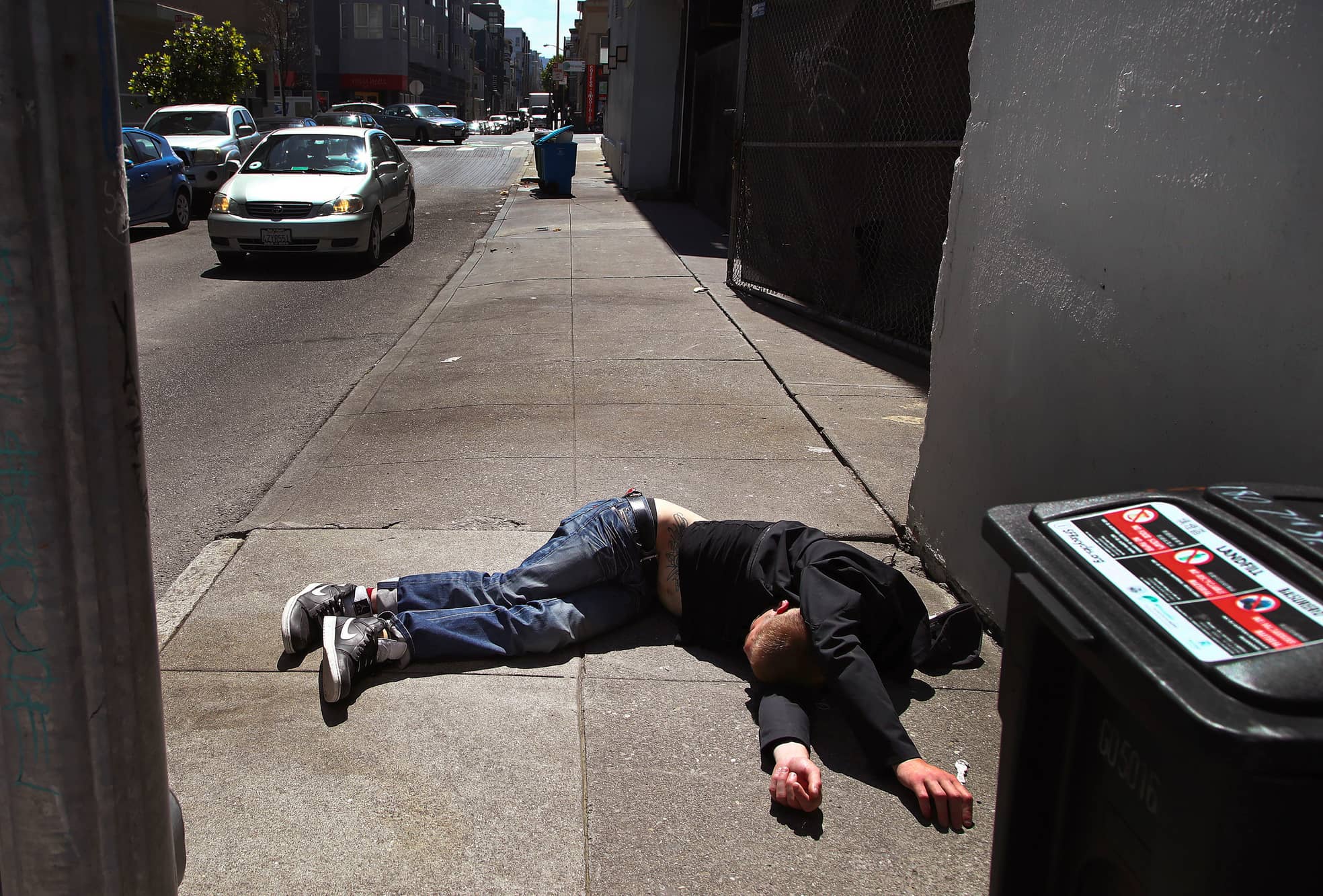Ein Drogenabhängiger in San Francisco im Jahr 2018.
