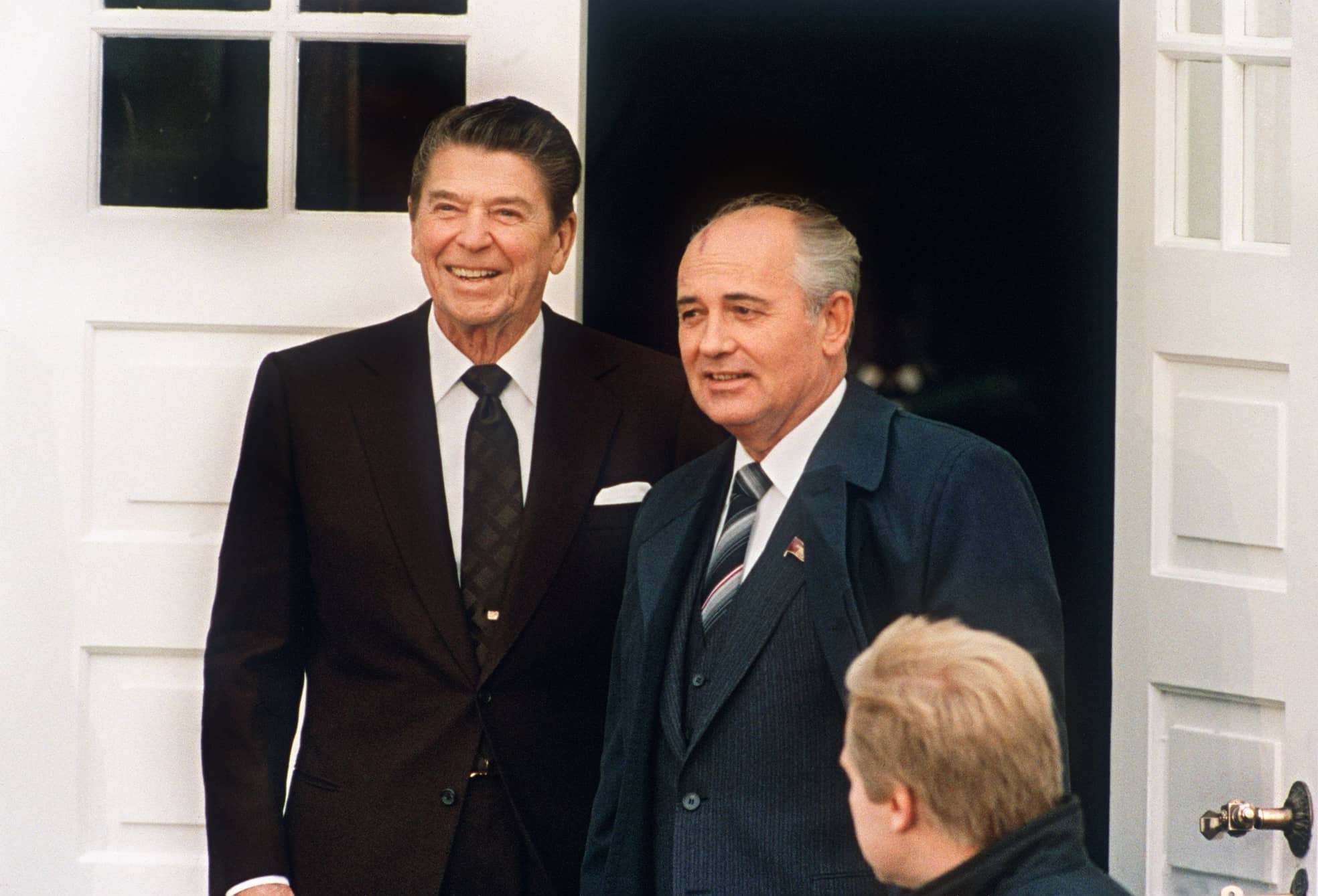 US-Präsident Ronald Reagan und Gorbatschow 1986 auf Island