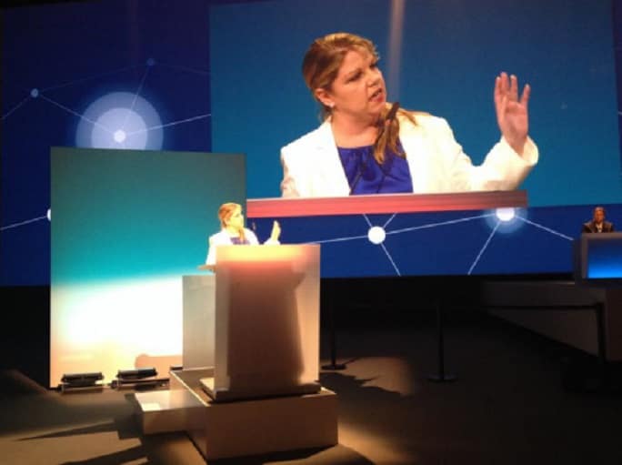 Michelle Garcia auf der Bayer-Hauptversammlung 2014