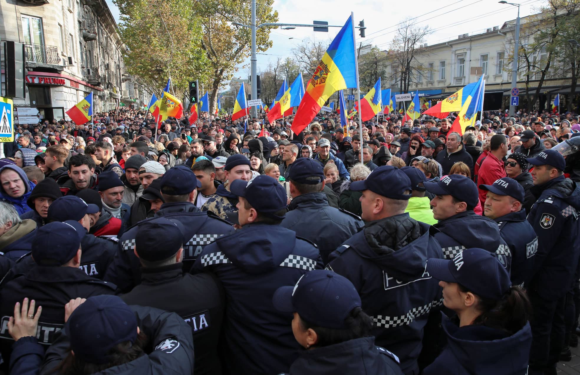 Demonstration gegen die Regierung in Chișinău im Oktober 2023.
