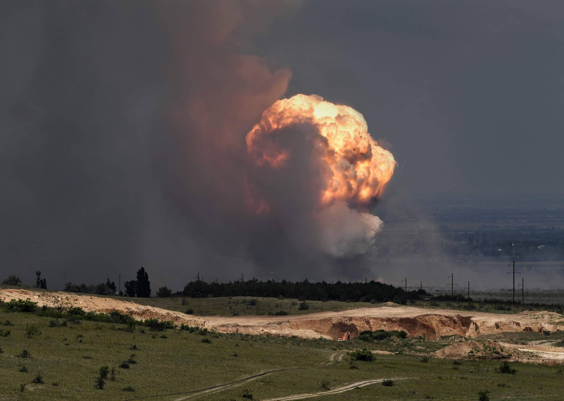 Explosion auf einem Militärübungsplatz auf der von Russland annektierten Halbinsel Krim am 19. Juli.