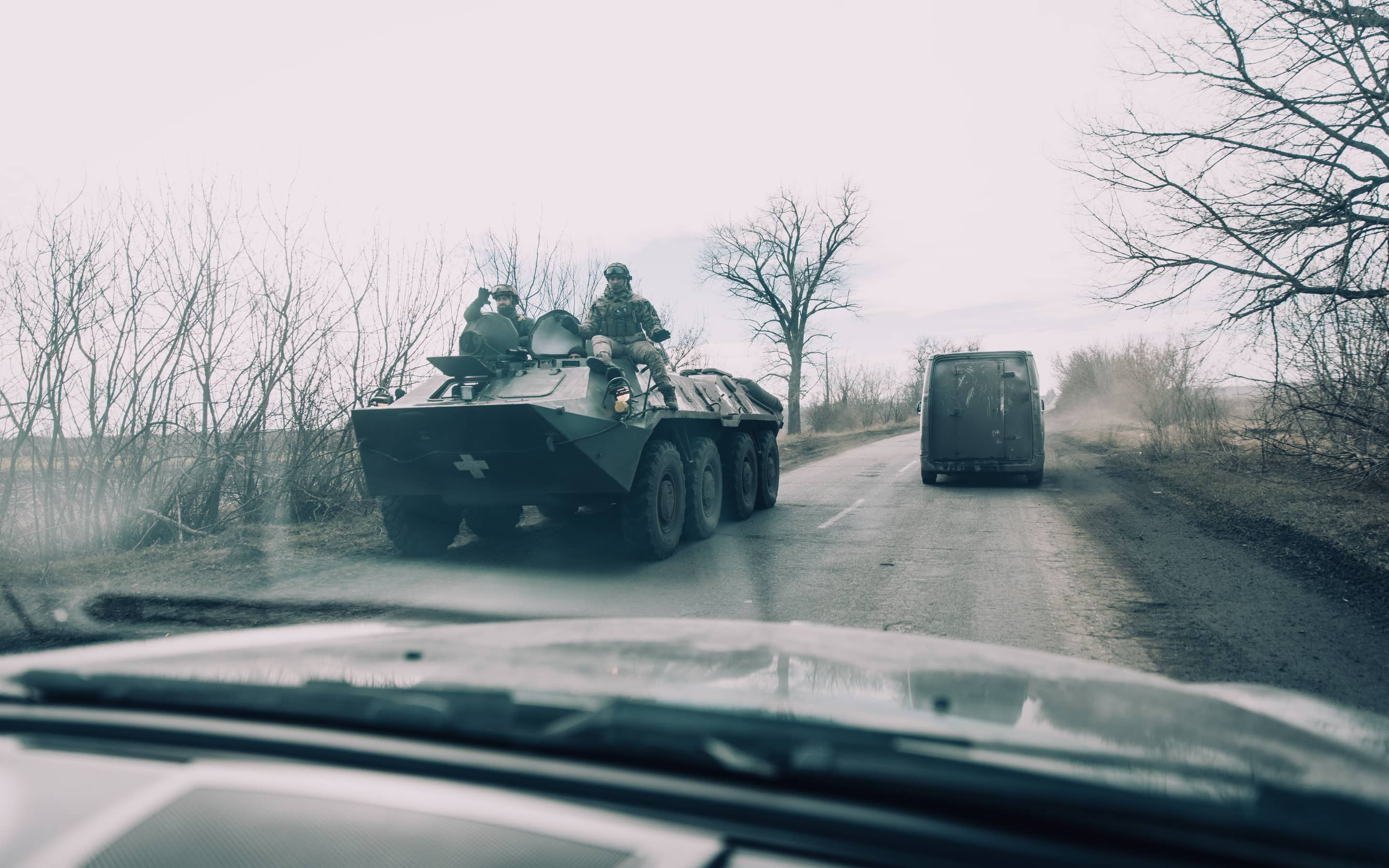Ukrainische Truppen hinter der Front.