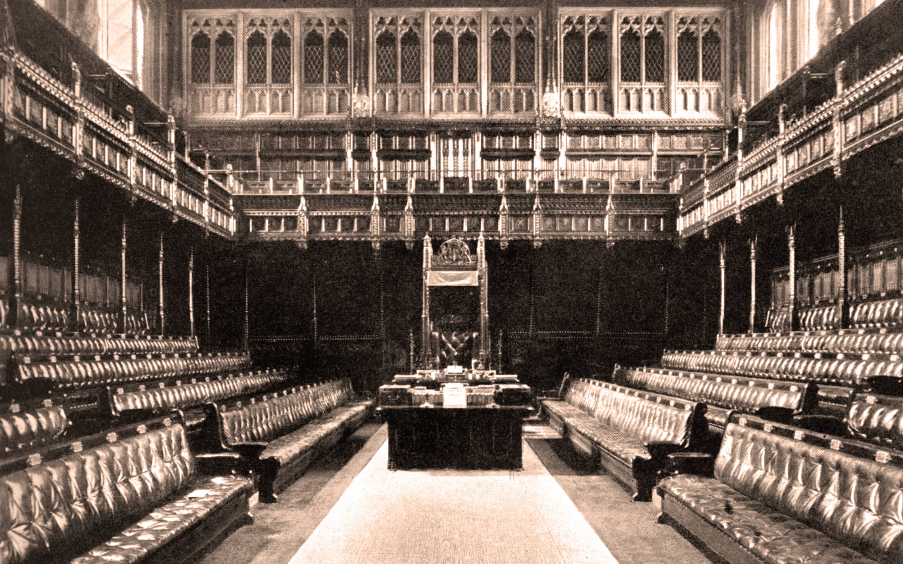 Das House of Commons, Westminster, etwa 1905.